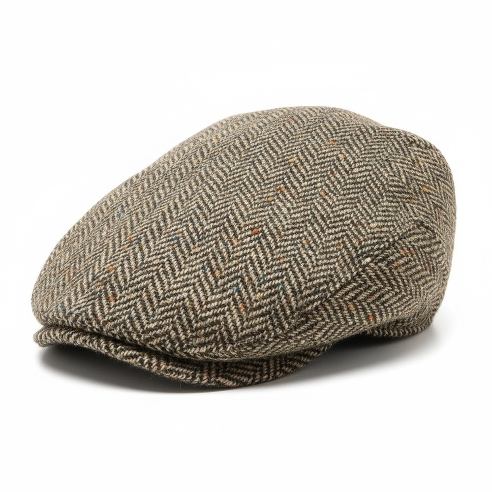 Mucros Weavers Trinity Irish tweed flat cap speckled wool gray size SMALL